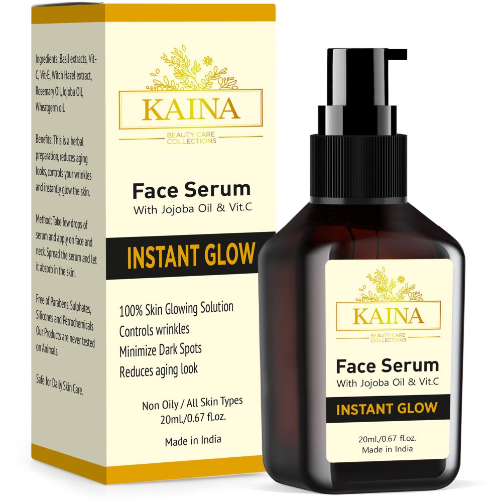Kaina Skincare Face Serum With Jojoba Oil & Vitamin C- Instant Glow (20ml)