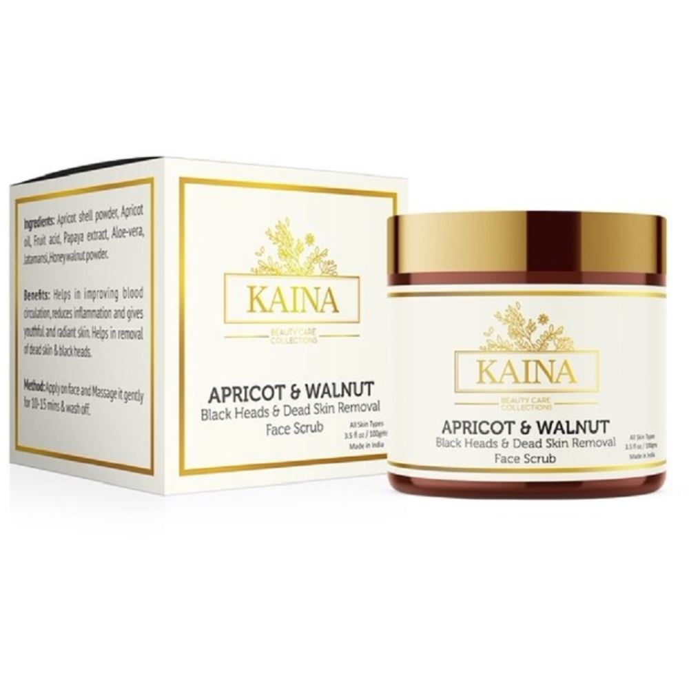 Kaina Skincare Apricot And Walnut- Black Head And Dead Skin Removal Face Scrub (100g)