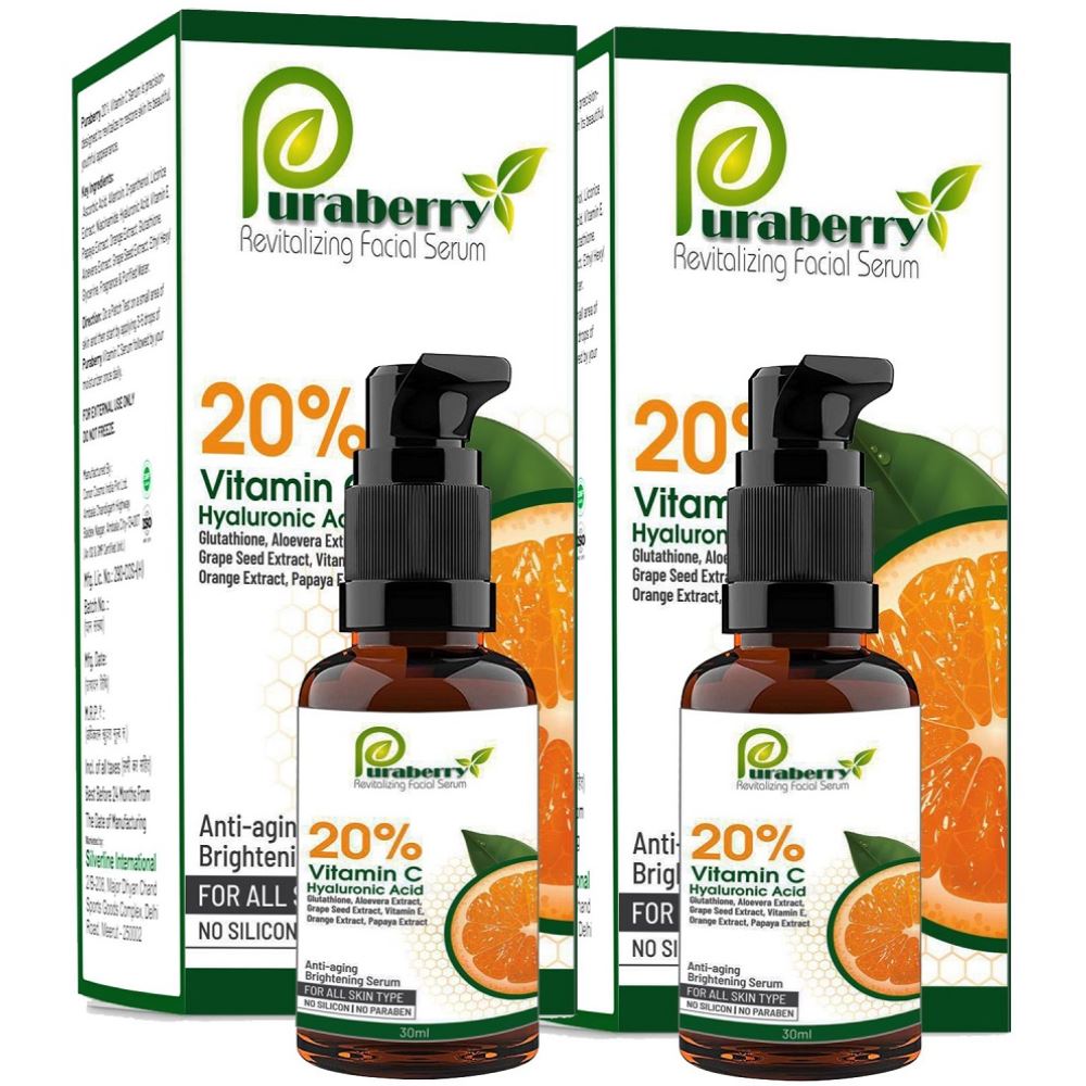 Puraberry Vitamin C Anti Aging Brightening Serum (30ml, Pack of 2)