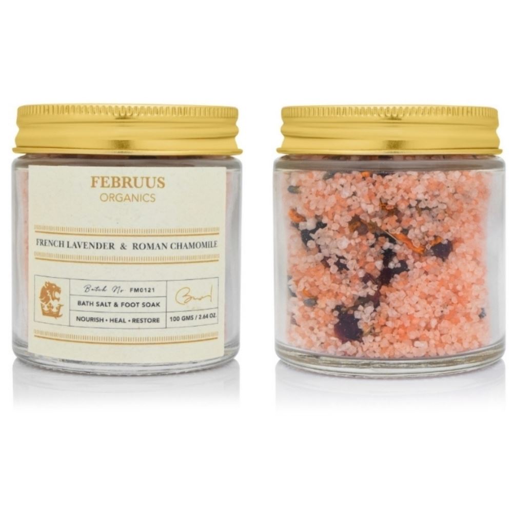 Februus Organics Bath Salt French Lavender & Roman Chamomile (100g)