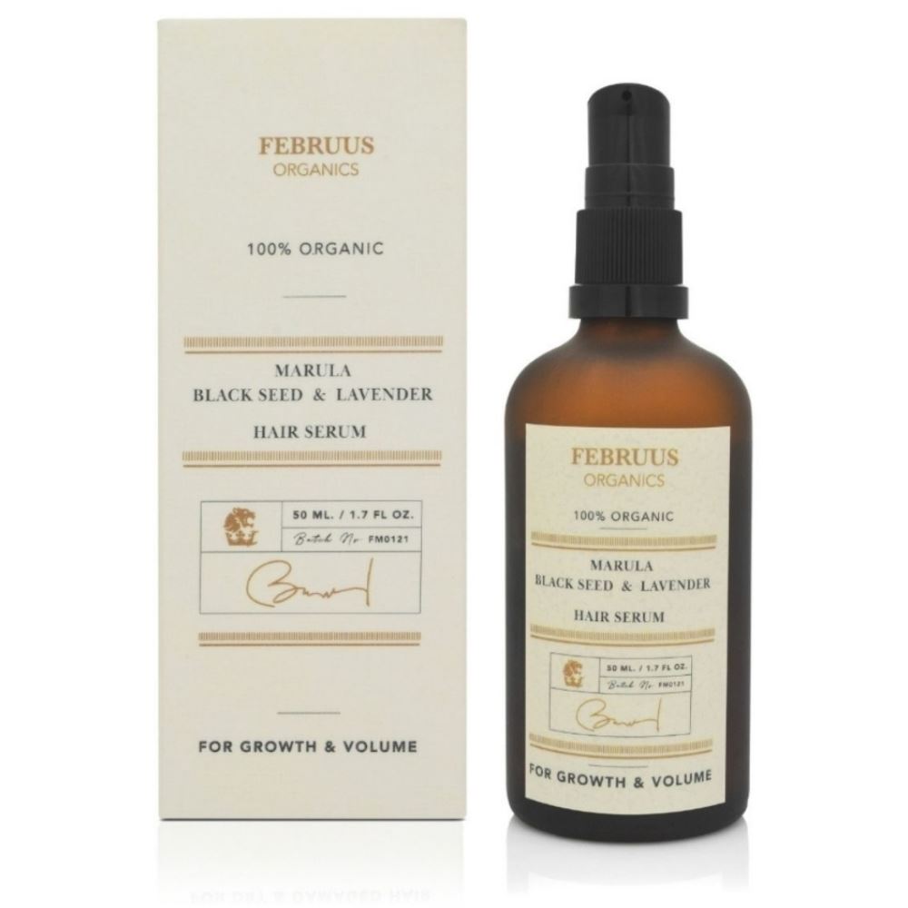 Februus Organics Hair Serum Marula, Black Seed & Lavender (50ml)