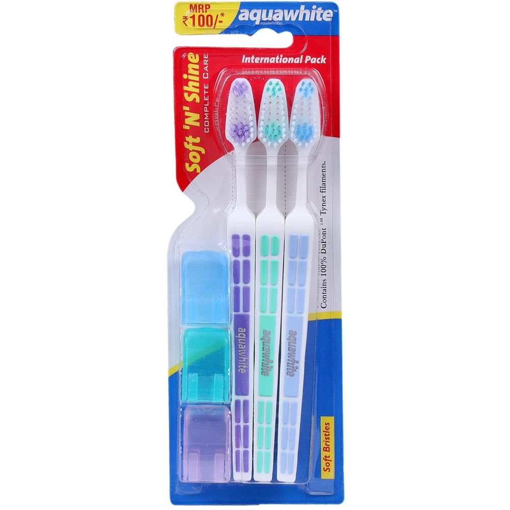 Aquawhite Soft N Shine Complete Care Toothbrush (3pcs)