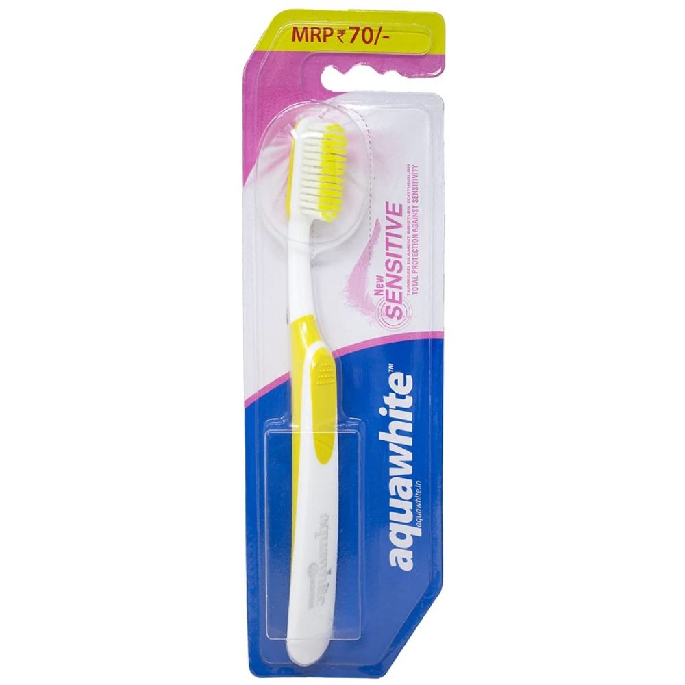Aquawhite New Sensitive Soft Bristles Toothbrush (Yellow) (1pcs)