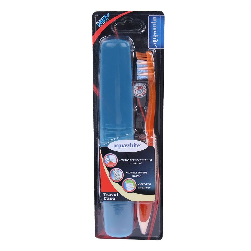 Aquawhite Cruz Toothbrush With Travel Case (Orange) (1pcs)