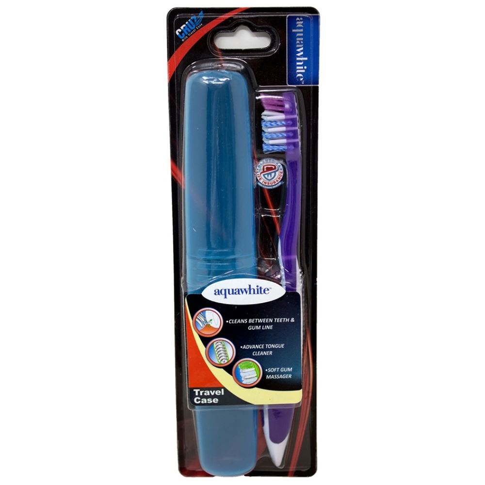 Aquawhite Cruz Toothbrush With Travel Case (Purple) (1pcs)