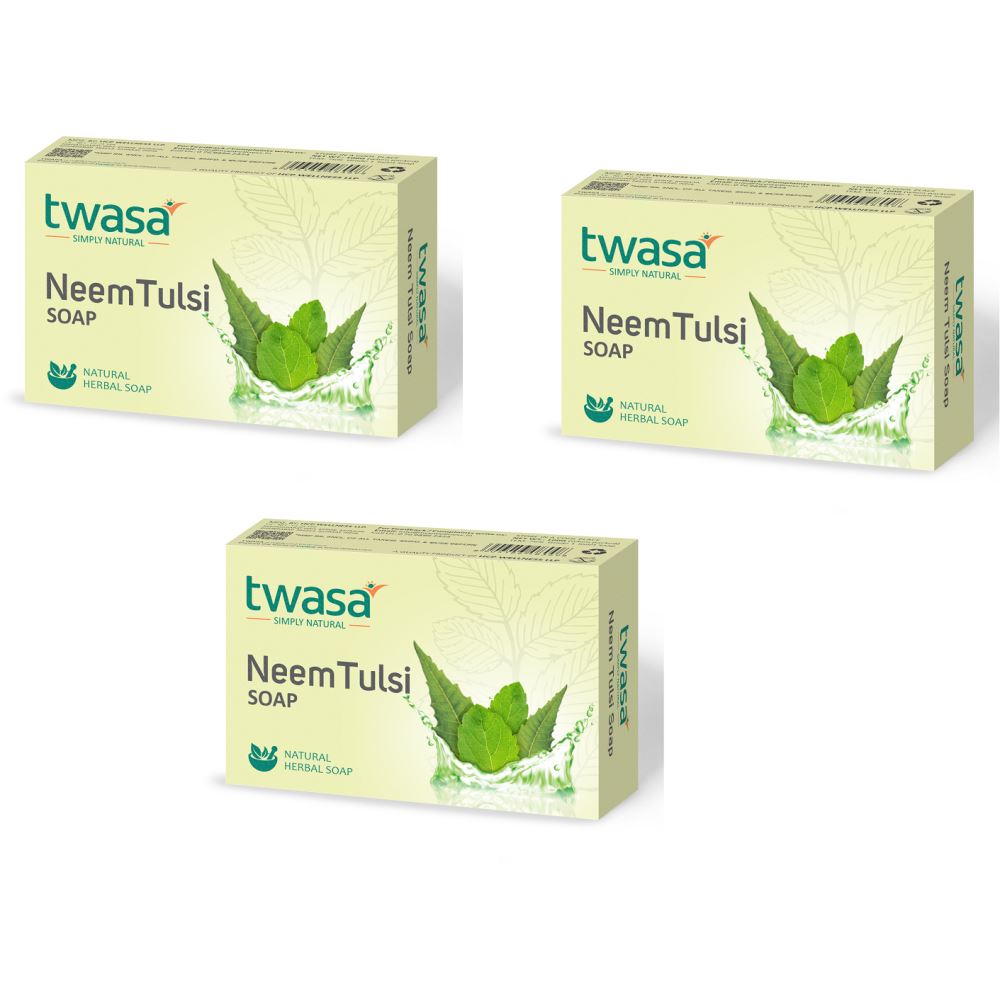 Twasa Neem Tulsi Oil Bath Soap (100g, Pack of 3)