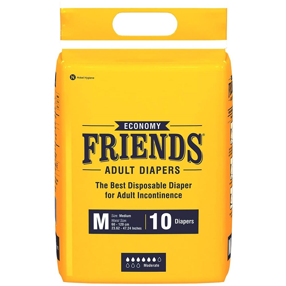 Friends Economy Adult Diapers Tape Style (M, Pack of 10) Friends Economy Adult Diapers Tape Style (M, Pack of 10)