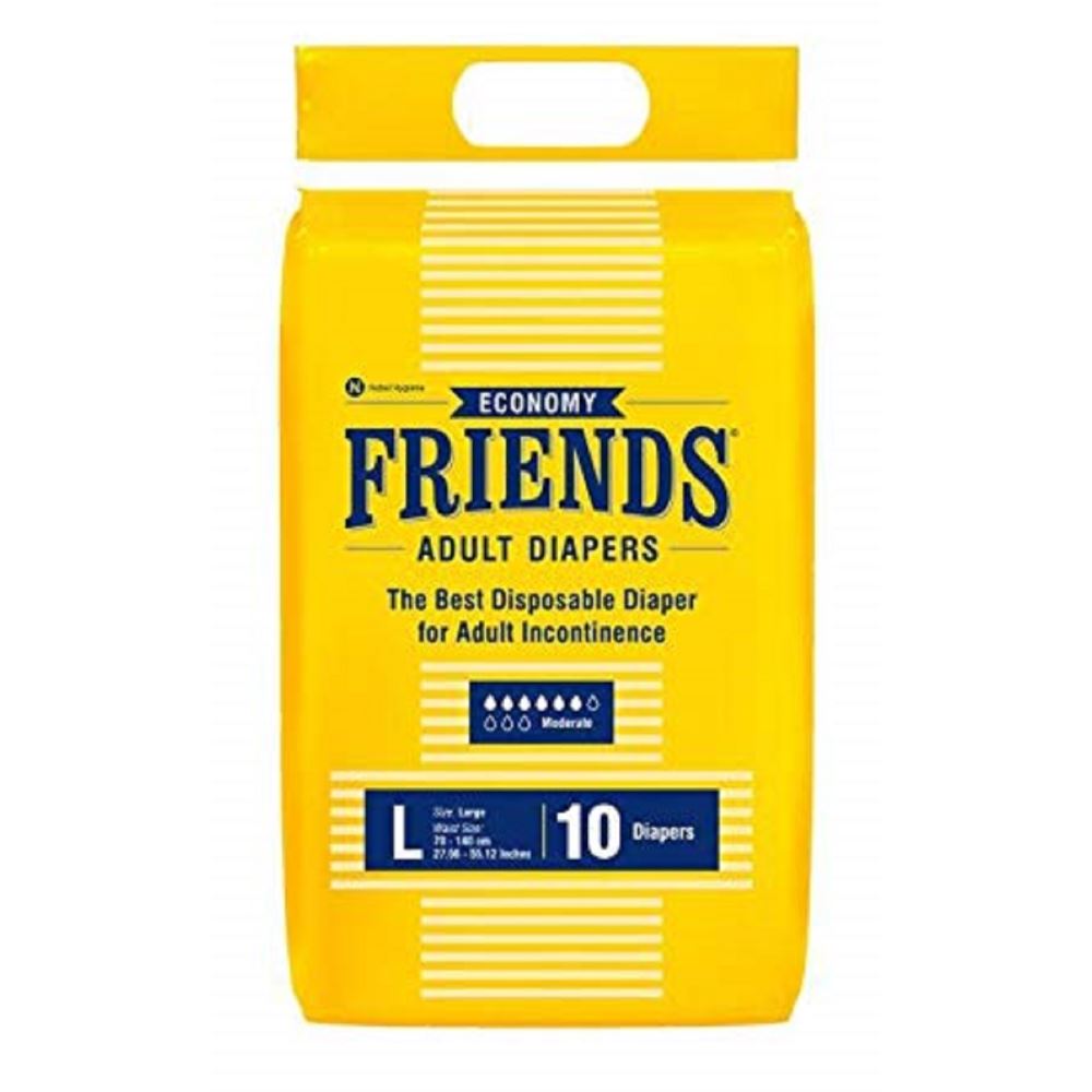 Friends Economy Adult Diapers Tape Style (L, Pack of 10)