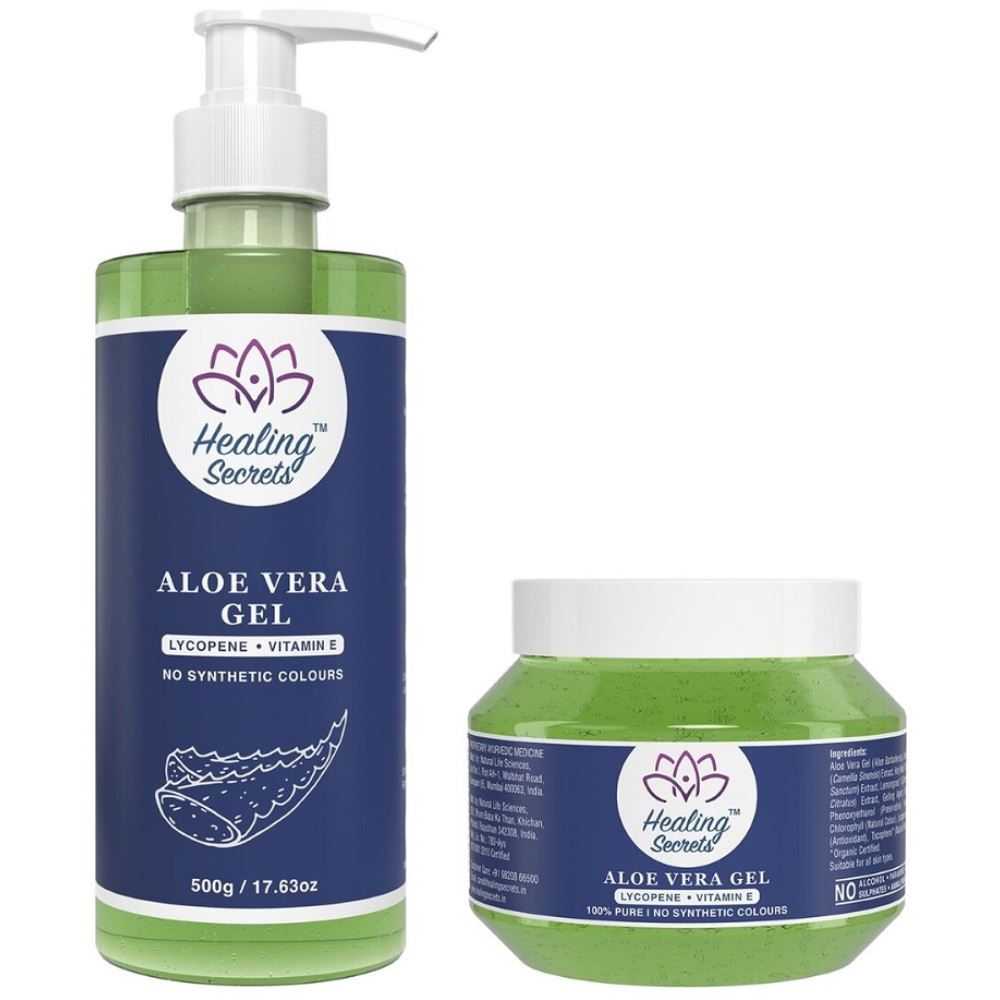 Healing Secrets Aloe Vera Gel With & Without Pump Combo (1Pack)