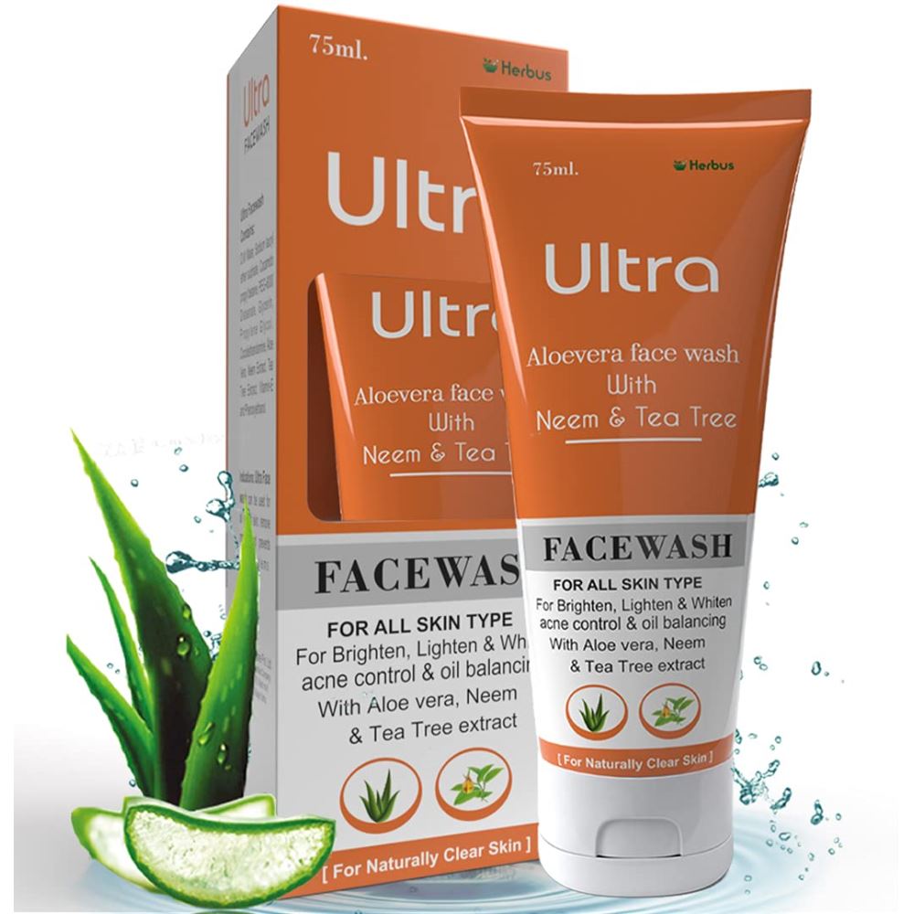 Ultra Healthcare Natural Aloevera,Neem & Tea Tree Extract Face Wash (75ml)