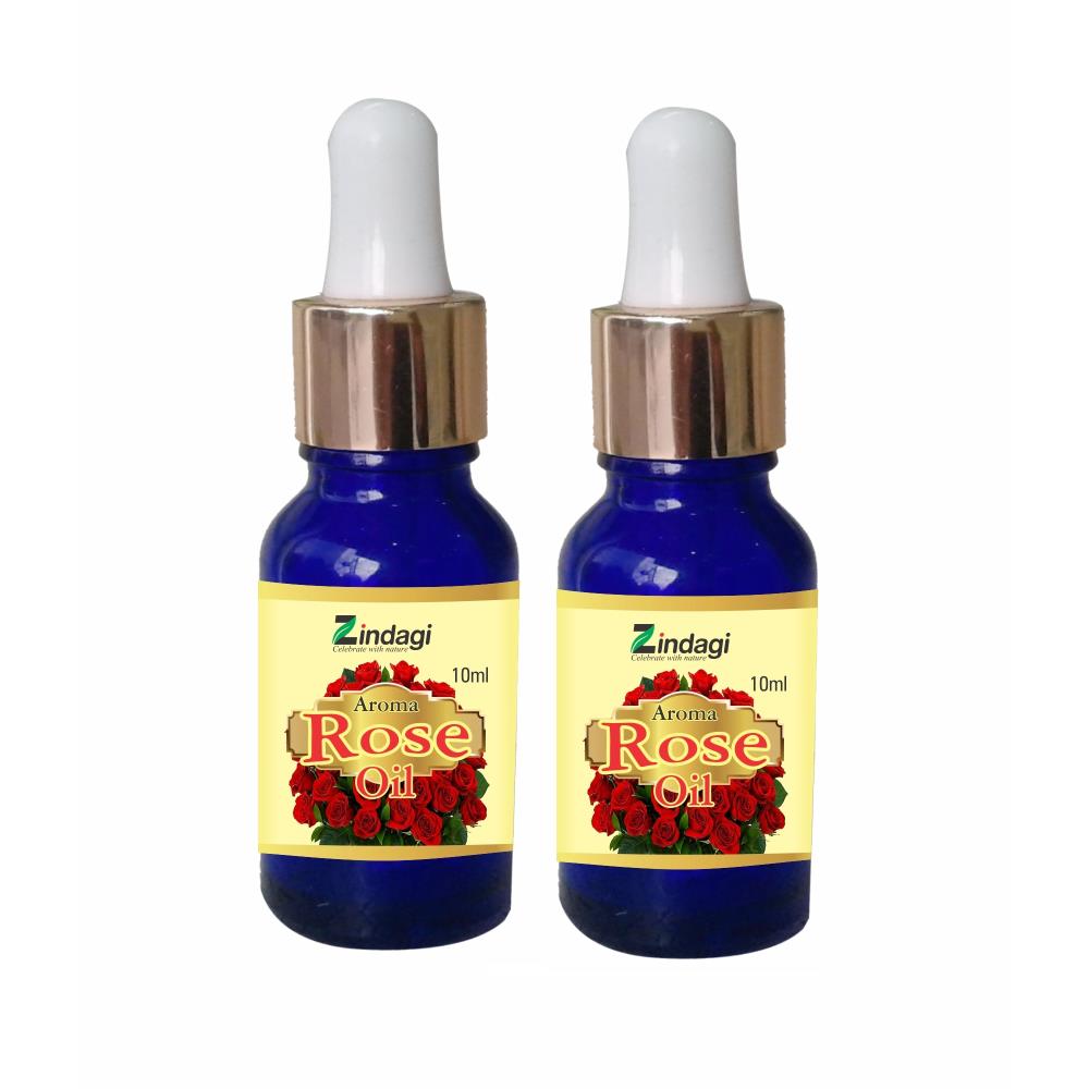 Zindagi Rose Oil - Natural Aroma Oils (10ml, Pack of 2)
