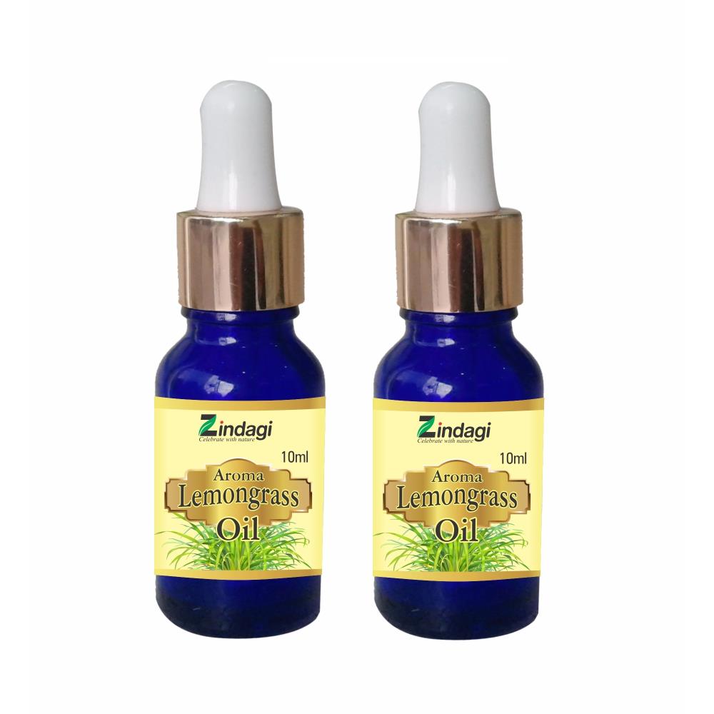 Zindagi Lemongrass Oil - Natural Aroma Oils (10ml, Pack of 2) Zindagi Lemongrass Oil - Natural Aroma Oils (10ml, Pack of 2)