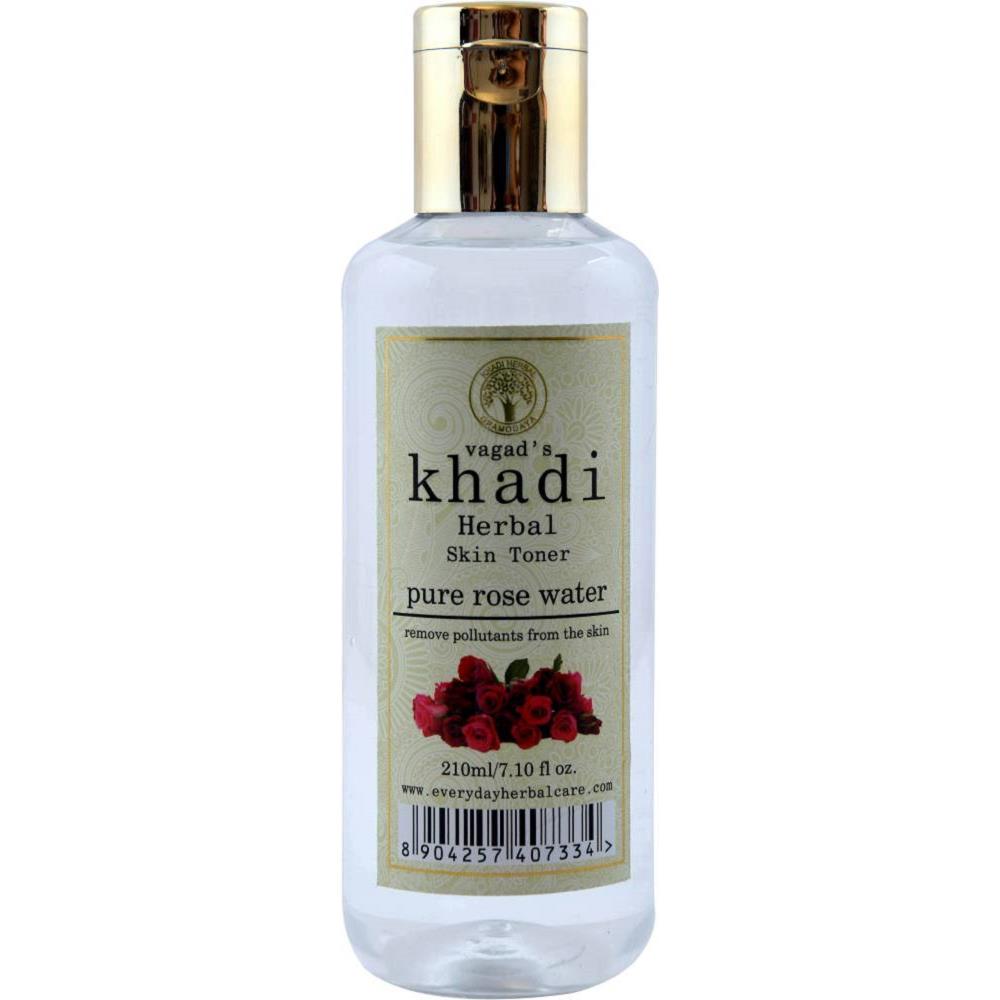 Vagads Khadi Rose Water With Pump(Natural) (210ml)