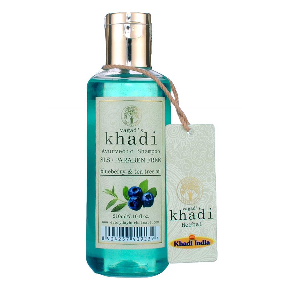 Vagads Khadi S.L.S And Paraben Free Blueberry Extract And Tea Tree Extract Shampoo (210ml)