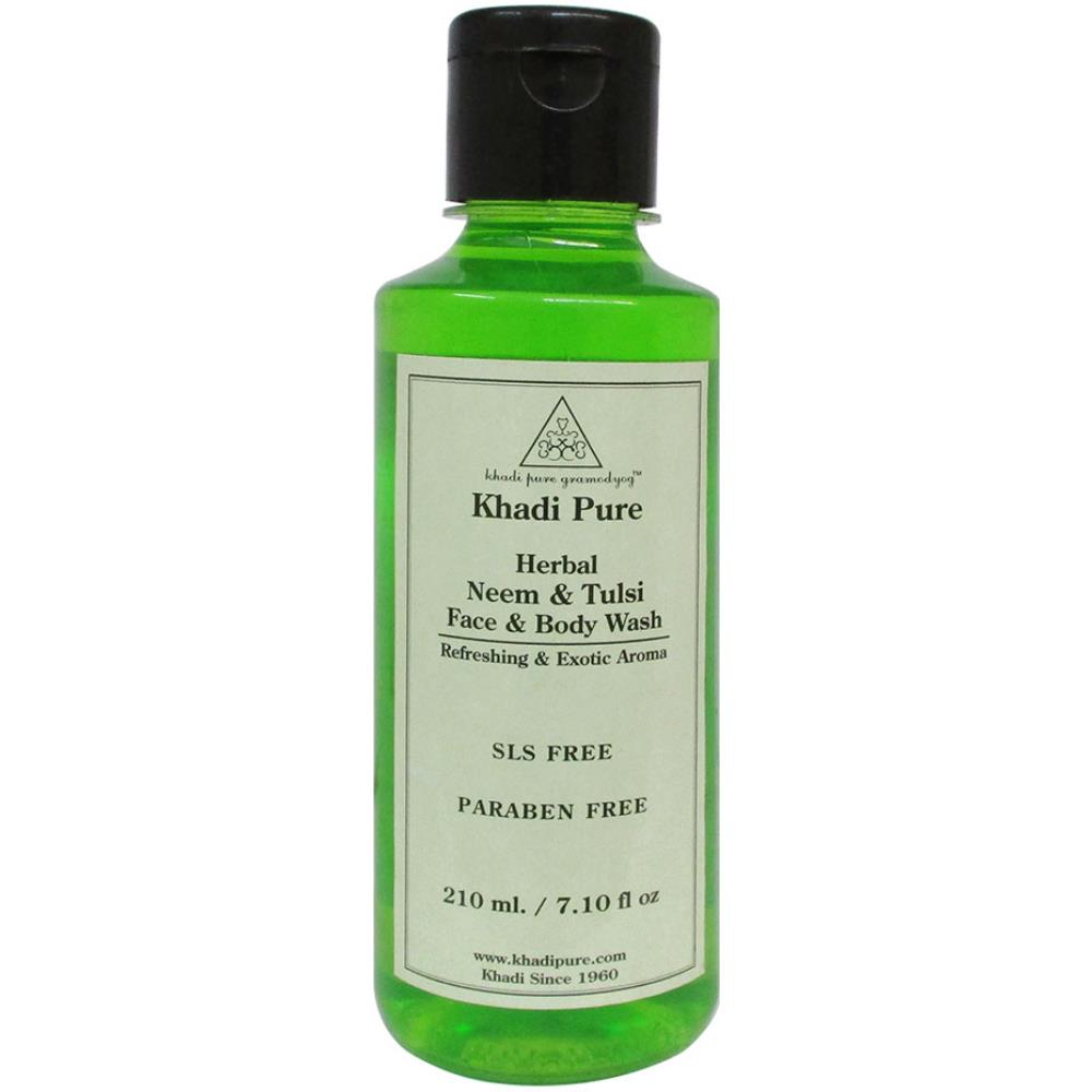Khadi Pure Neem & Tulsi Face And Body Wash Sls-Paraben Free (210ml)