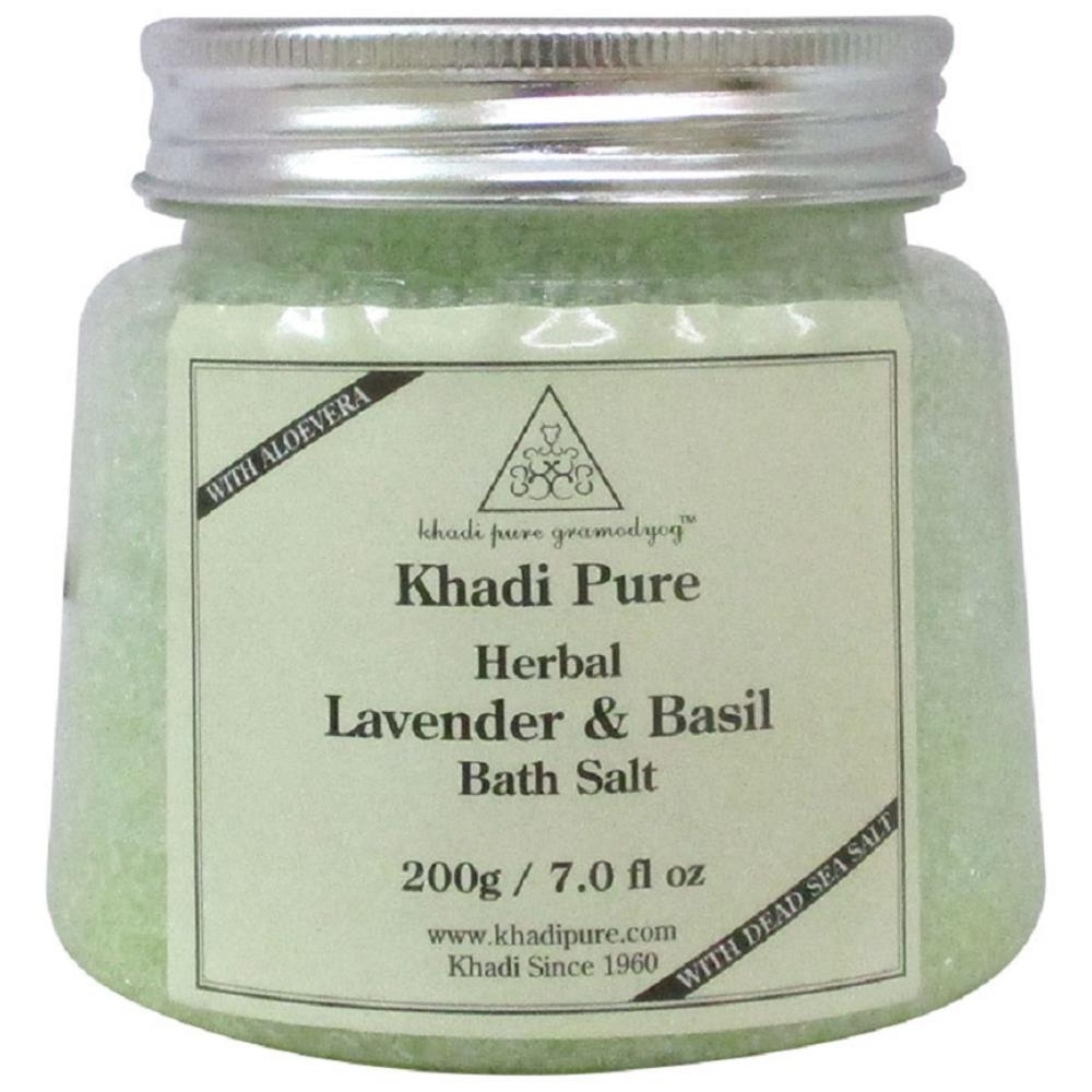 Khadi Pure Lavender & Basil Bath Salt (200g)