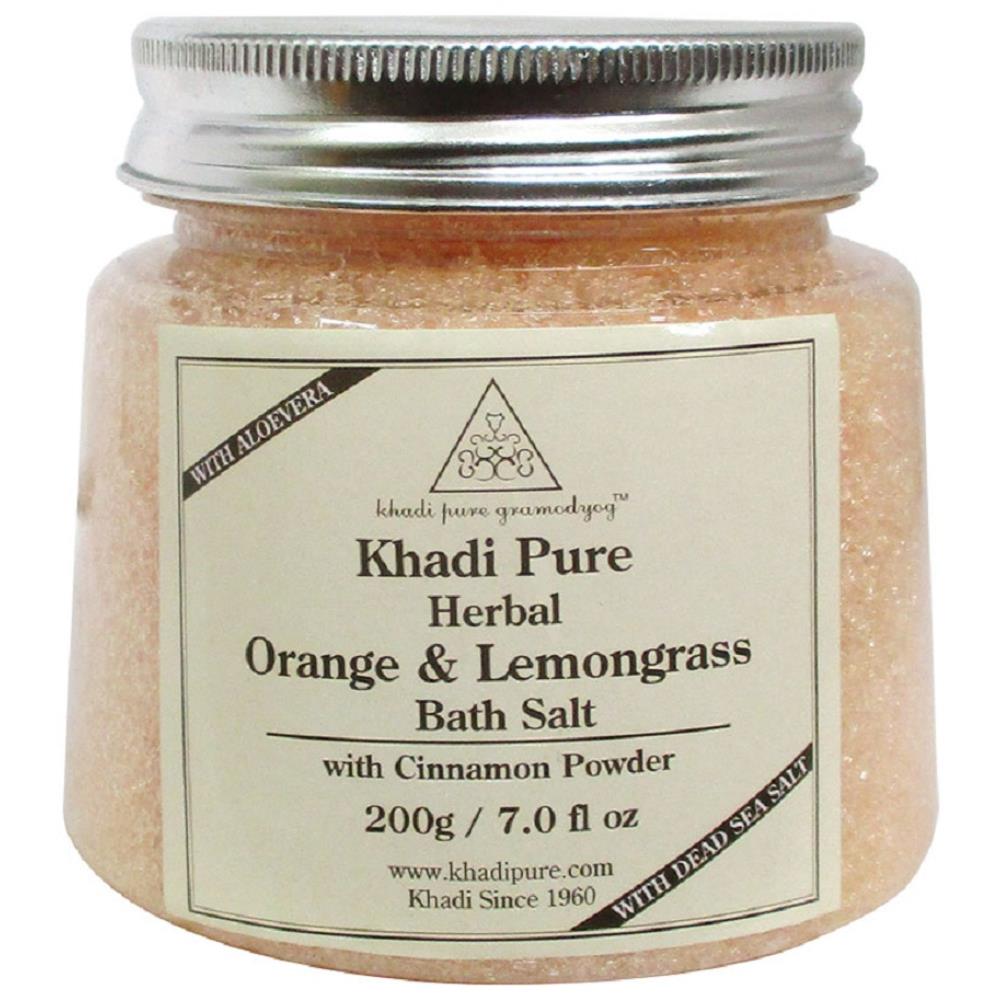 Khadi Pure Orange & Lemongrass Bath Salt With Cinnamon Powder (200g)
