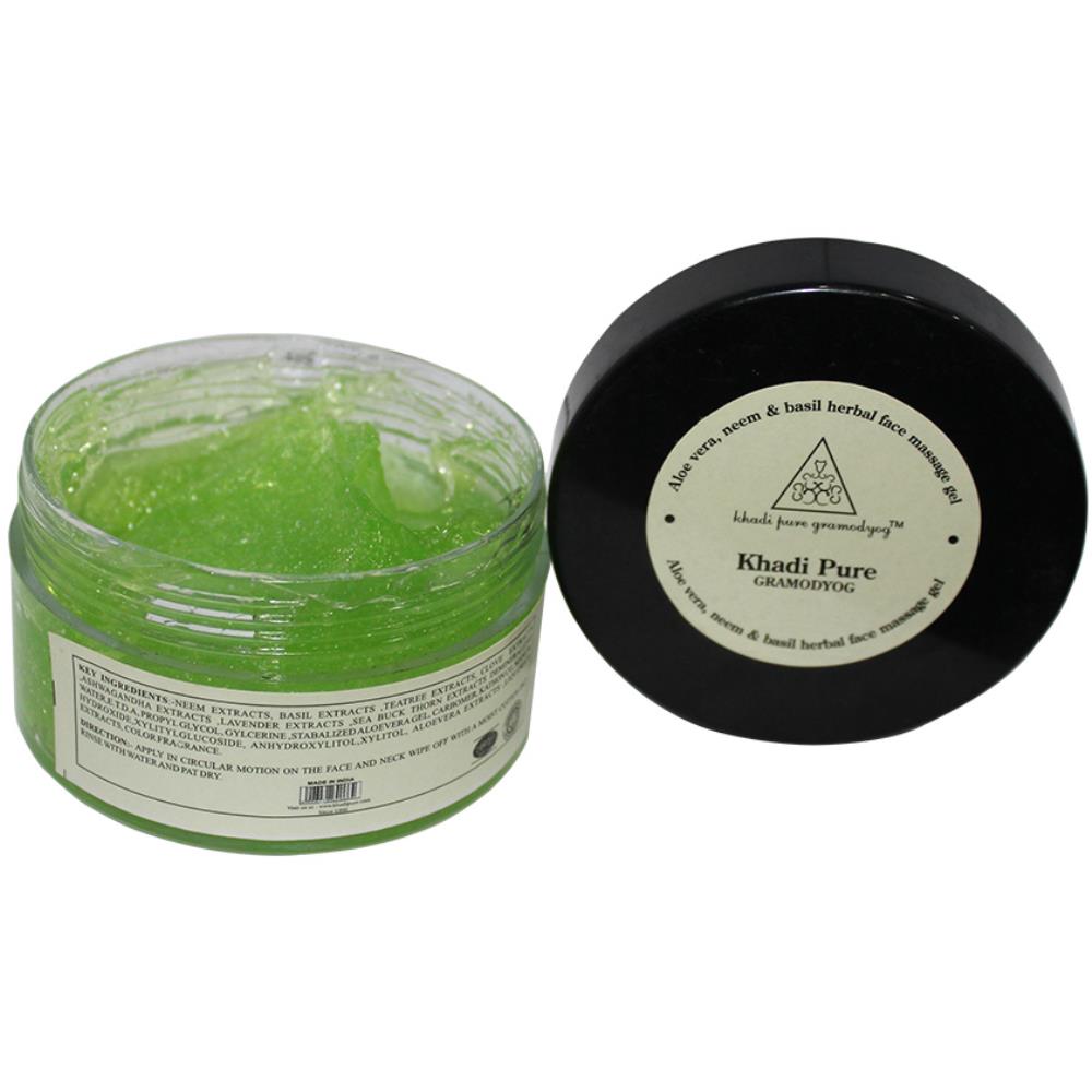 Khadi Pure Aloevera, Neem & Basil Facial Massage Gel (100g)