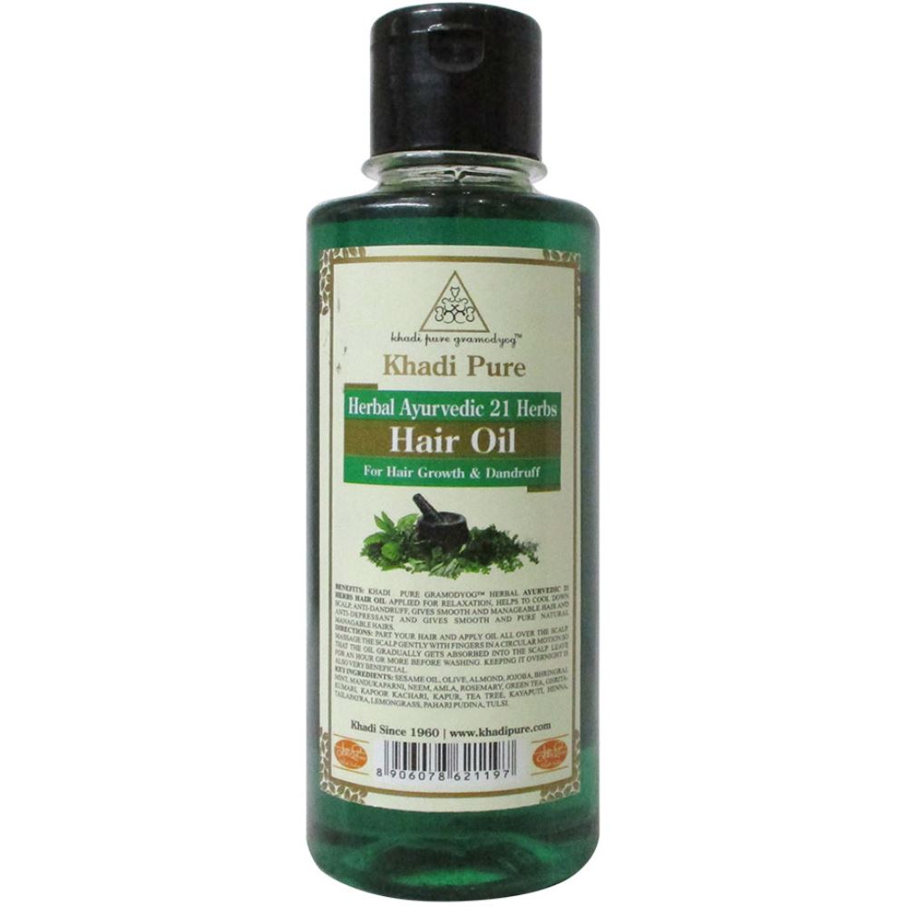 Khadi Pure Ayurvedic 21 Herbs Hair Oil (210ml)