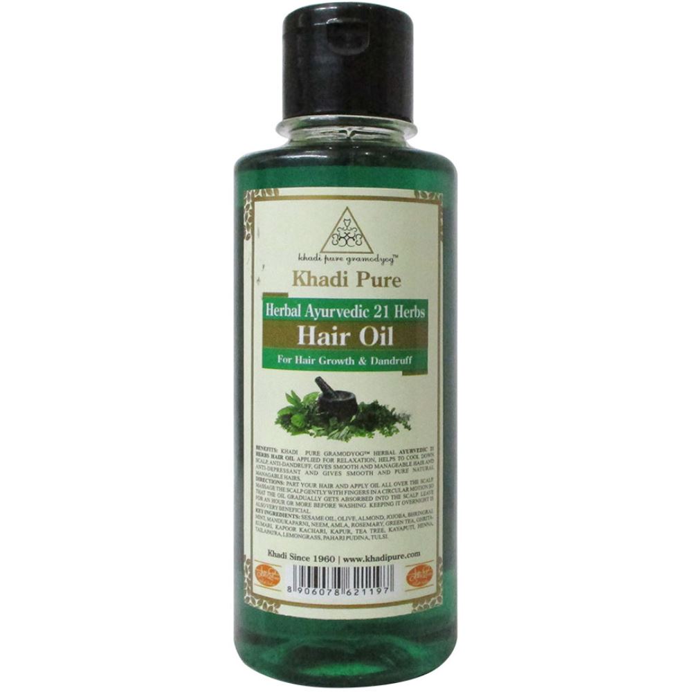 Khadi Pure Ayurvedic 21 Herbs Hair Oil (210ml) Khadi Pure Ayurvedic 21 Herbs Hair Oil (210ml)