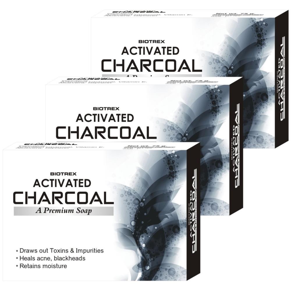 Biotrex Activated Charcoal A Premium Soap (75g, Pack of 3) Biotrex Activated Charcoal A Premium Soap (75g, Pack of 3)