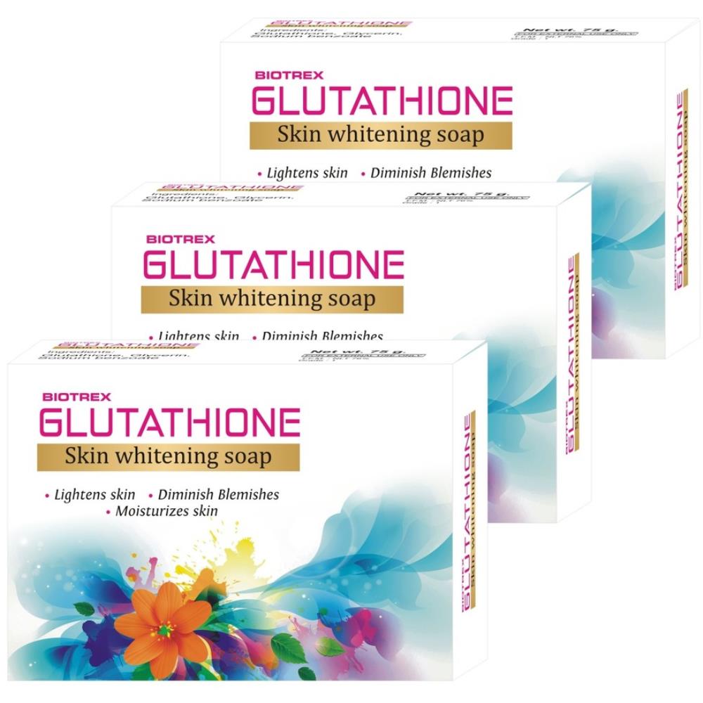 Biotrex Glutathione Skin Whitening Soap (75g, Pack of 3)