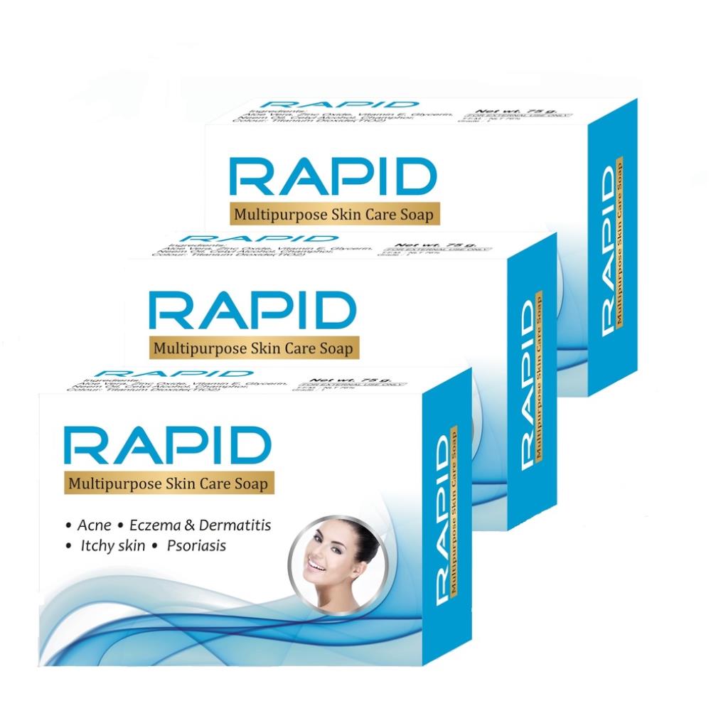 Biotrex Rapid Multipurpose Skin Care Soap (75g, Pack of 3)