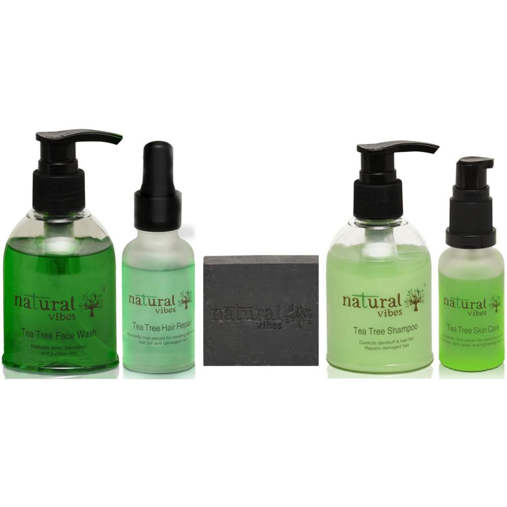 Natural Vibes Ayurvedic Tea Tree And Activated Charcoal Anti Acne, Anti Dandruff And Hair Fall Treatment (1Pack) Natural Vibes Ayurvedic Tea Tree And Activated Charcoal Anti Acne, Anti Dandruff And Hair Fall Treatment (1Pack)