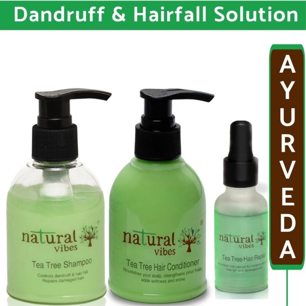 Natural Vibes Ayurvedic Tea Tree Hair Care Regime (1Pack)