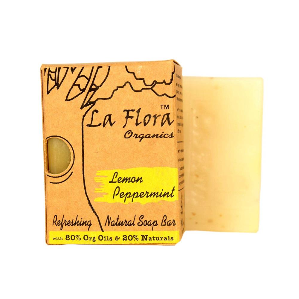 La Flora Organics Lemon Peppermint Refreshing Handmade Soap (100g)