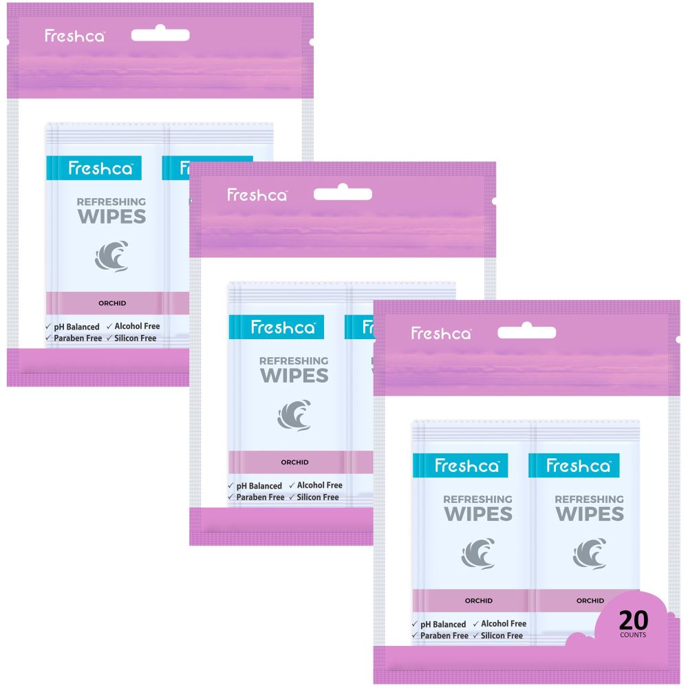 Freshca Refreshing Wet Wipes in Orchid Fragrance (60pcs)