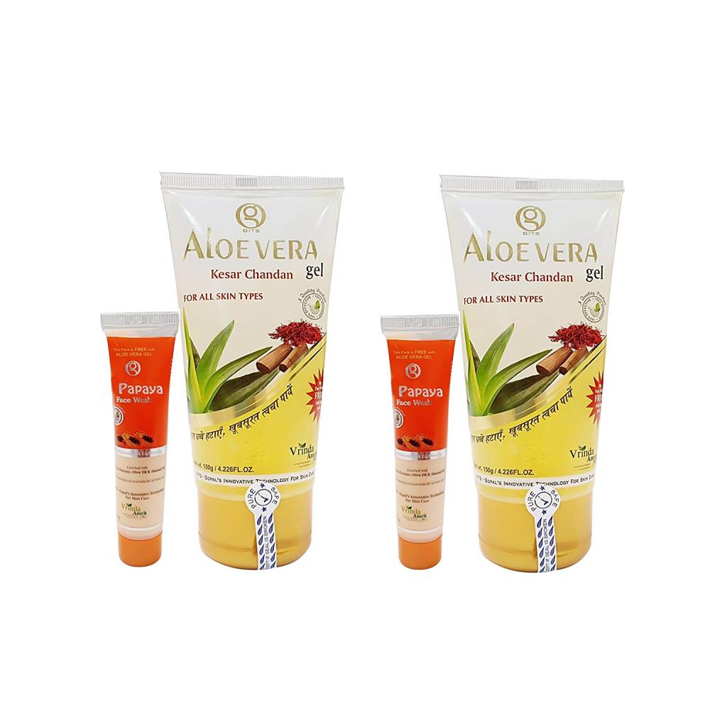 Vrinda Aleovera Kesar & Chandan Face Wash (150g, Pack of 2)