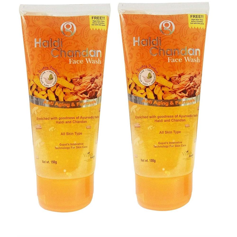 Vrinda Haldi Chandan Face Wash (150g, Pack of 2)