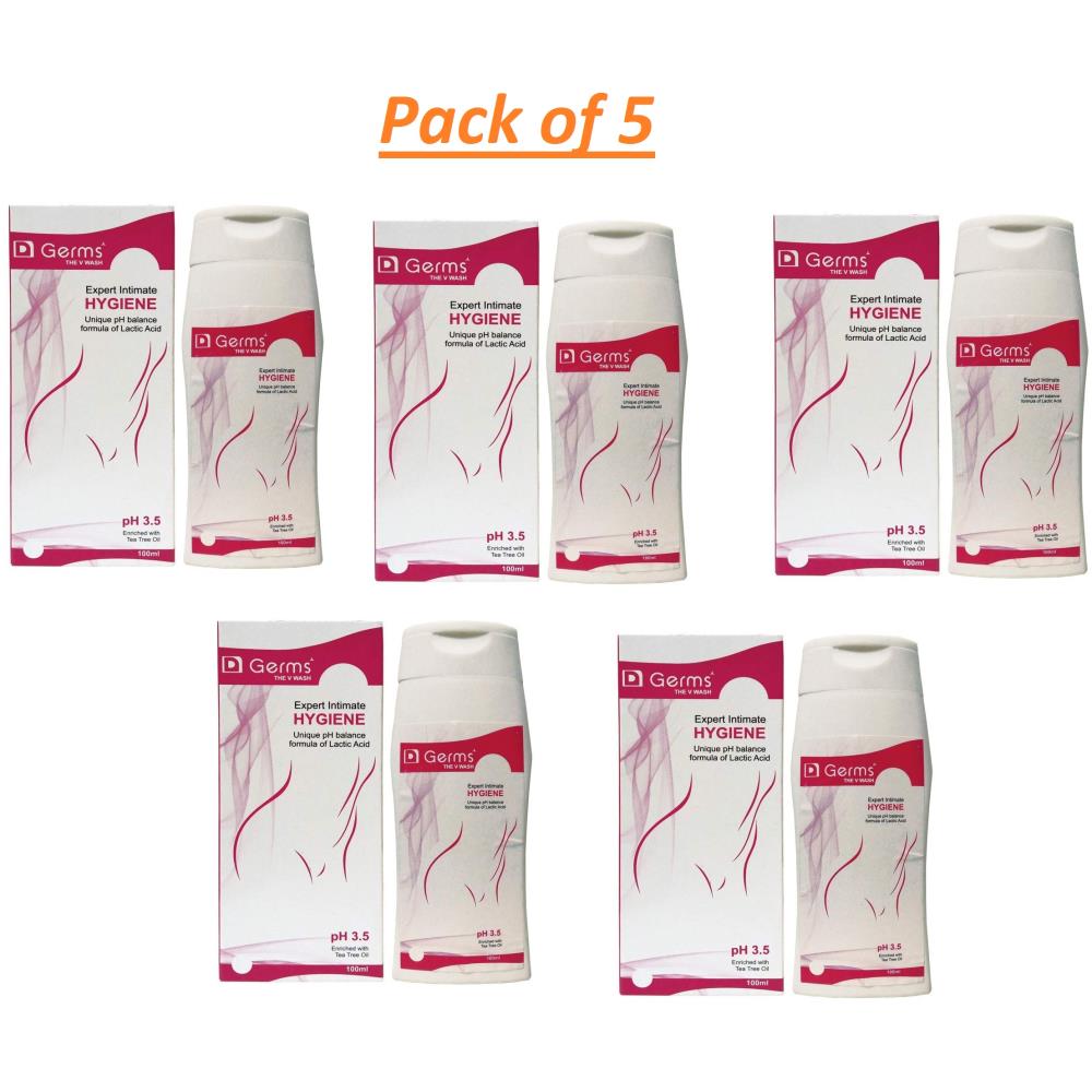 VXL D Germ Vaginal Wash (100ml, Pack of 5)