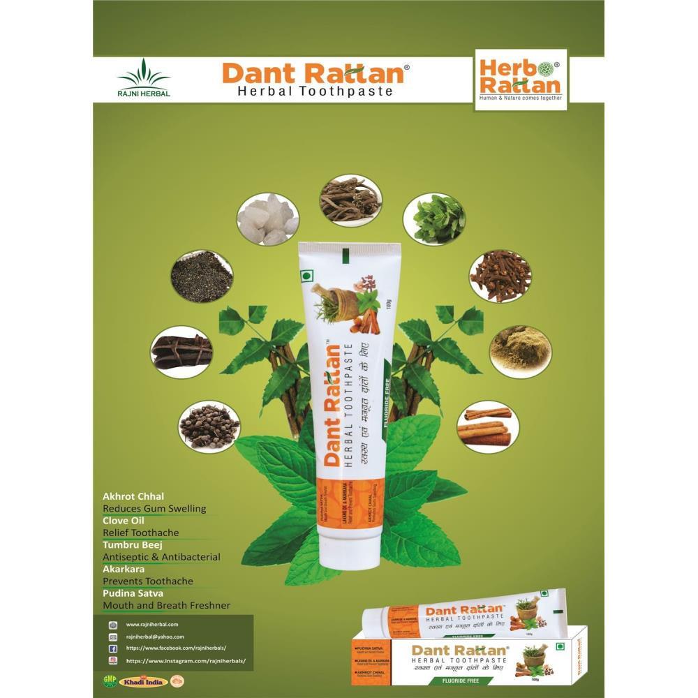 Rajni Herbals Dant Rattan Herbal Toothpaste (100g, Pack of 2)