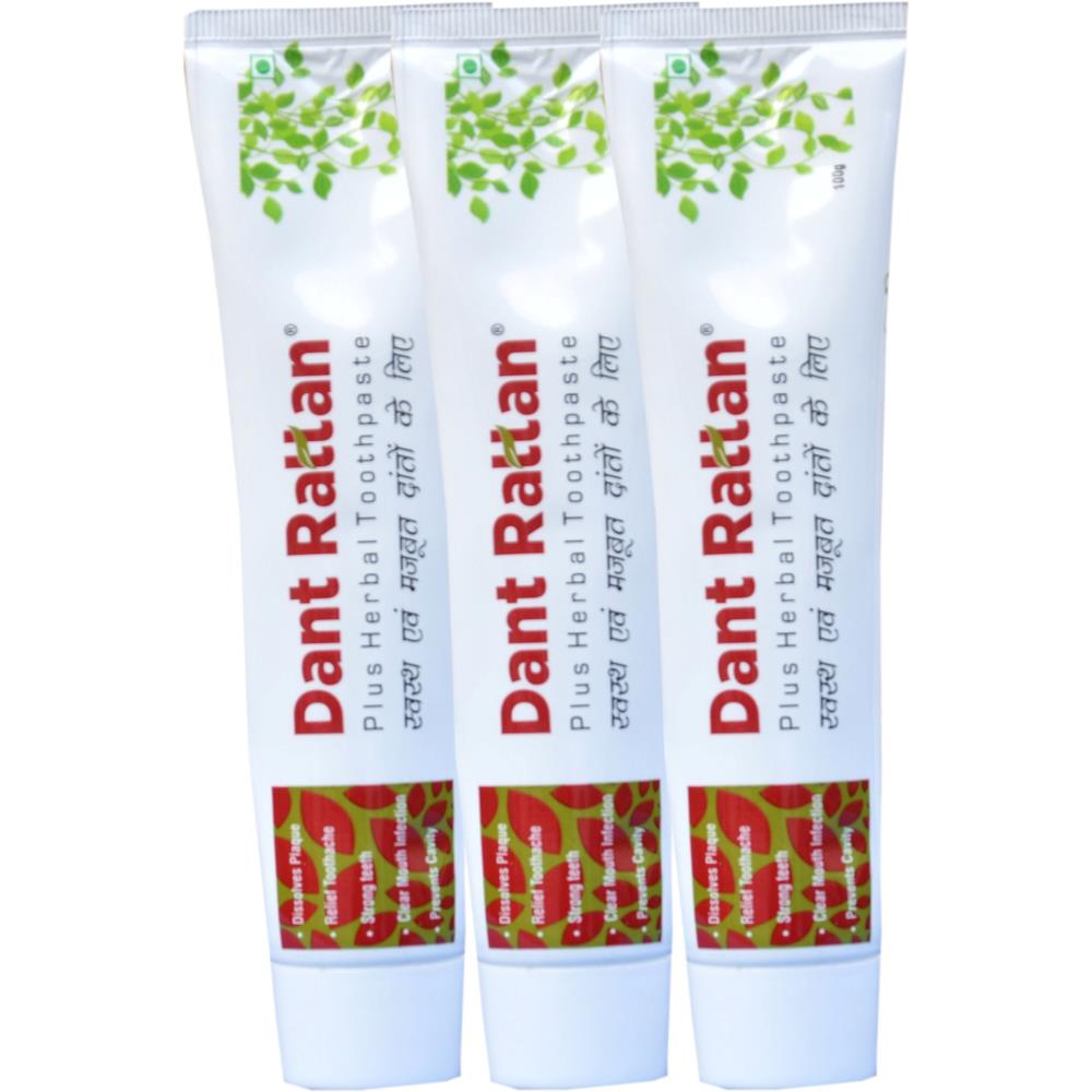 Rajni Herbals Dant Rattan Herbal Plus Toothpaste (100g, Pack of 3)