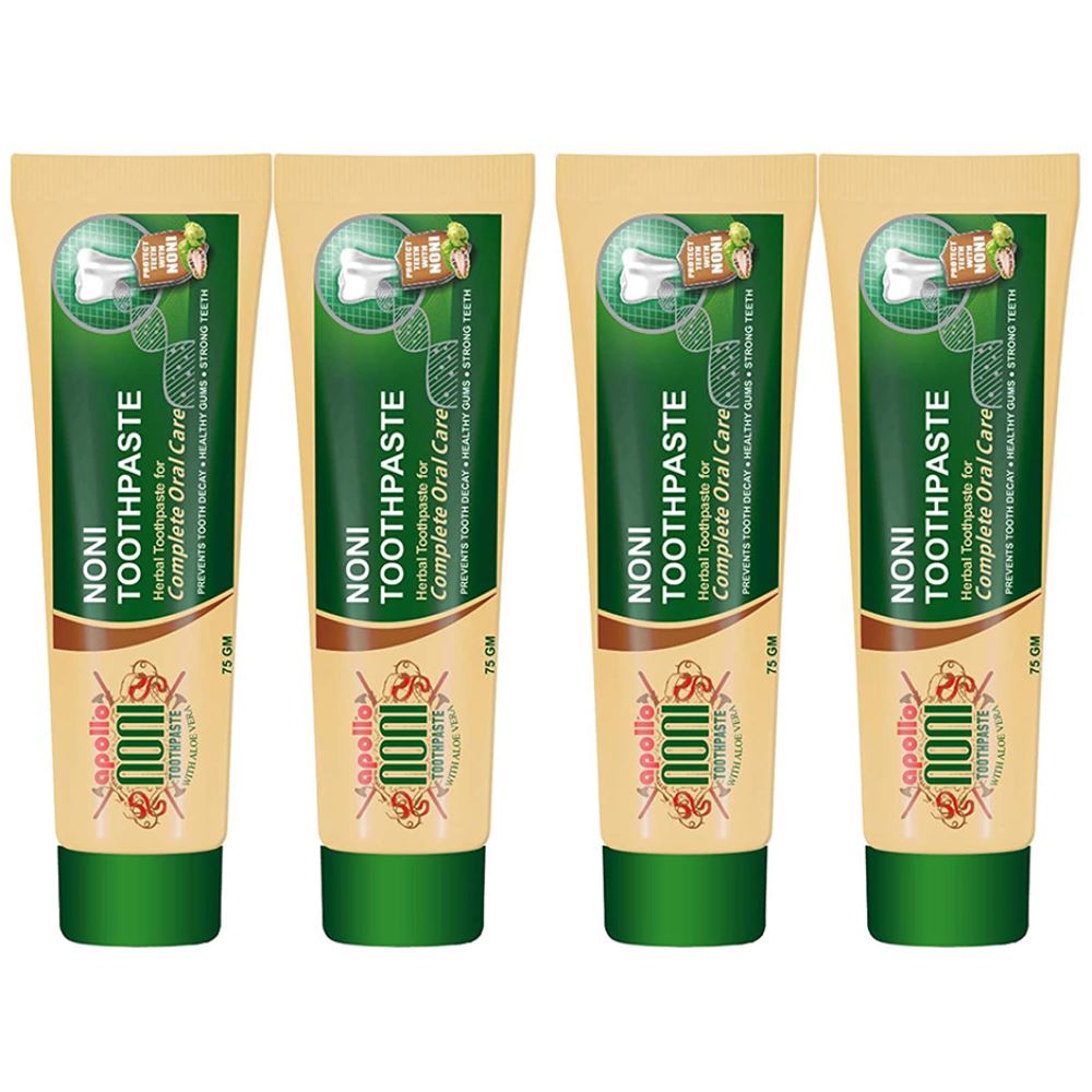 Apollo Noni Toothpaste with Aloevera (75g, Pack of 4) Apollo Noni Toothpaste with Aloevera (75g, Pack of 4)