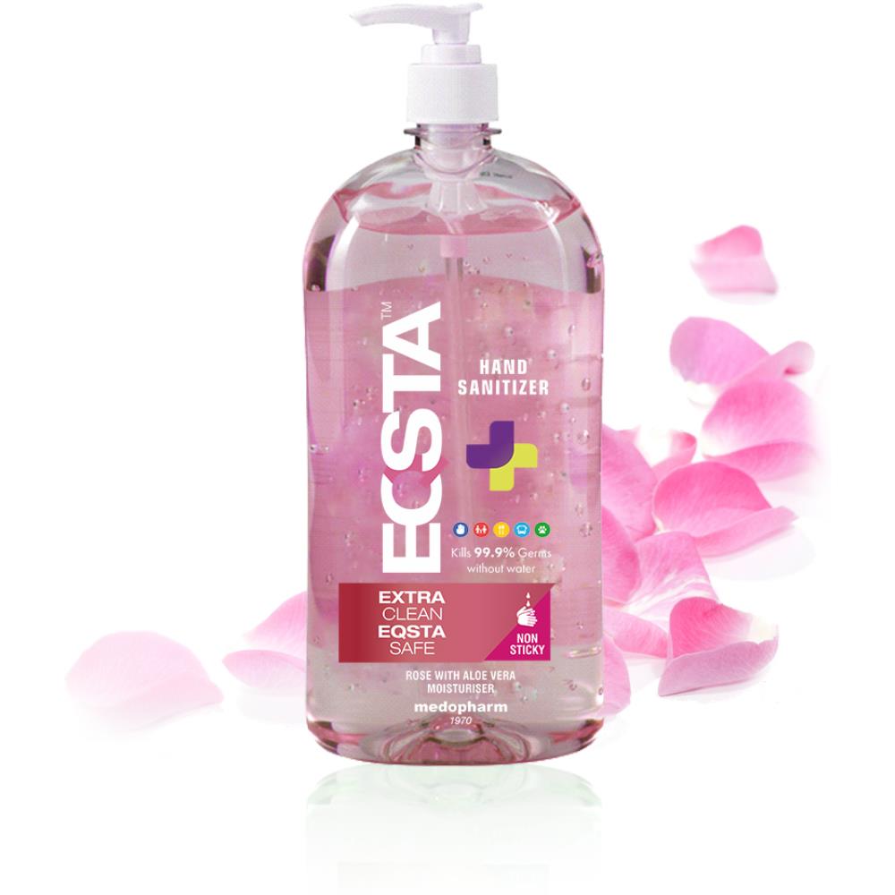Eqsta Hand Sanitizer-Rose with Aleovera Moisturiser (500ml)