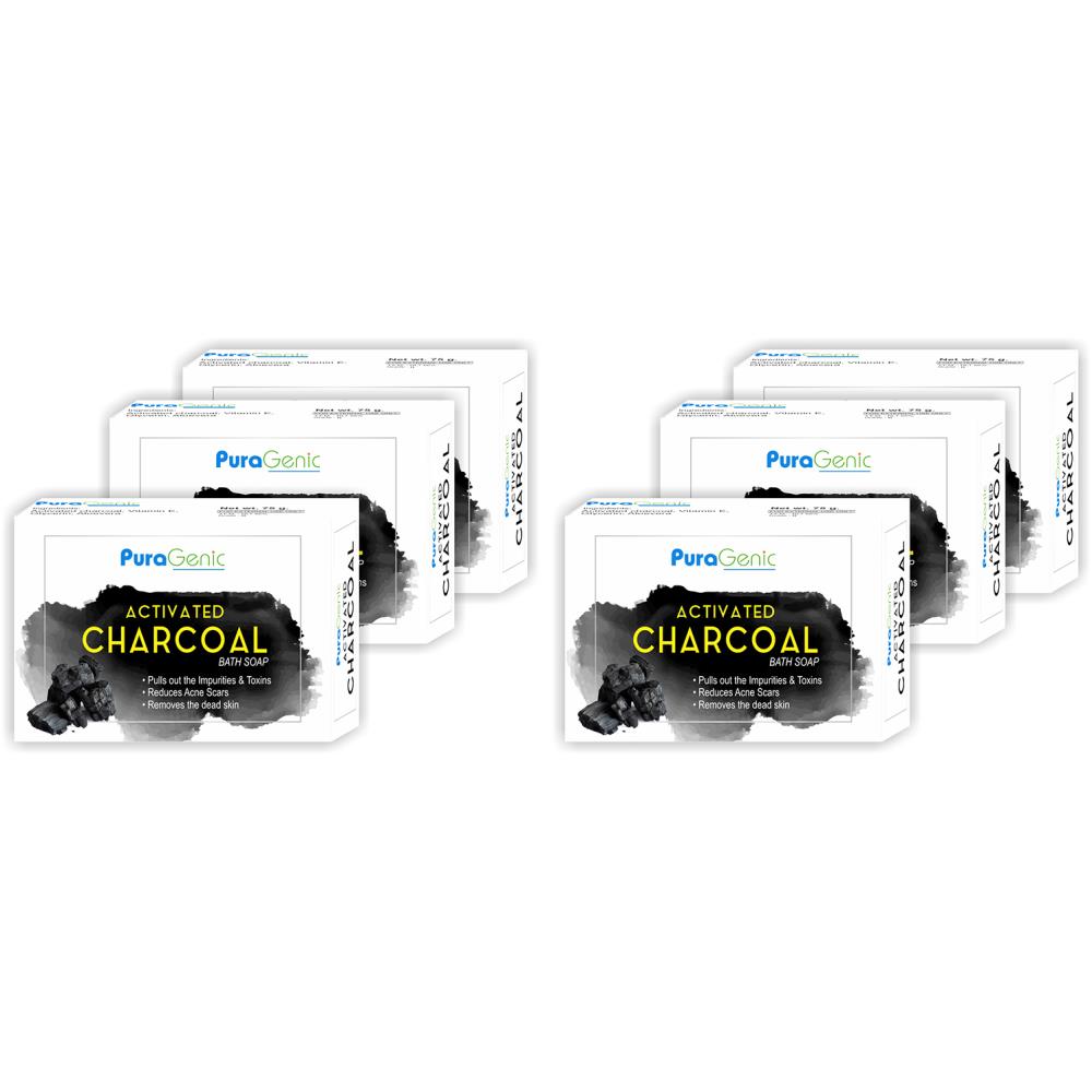Puragenic Charcoal Skin Whitening Soap (75g, Pack of 6) Puragenic Charcoal Skin Whitening Soap (75g, Pack of 6)