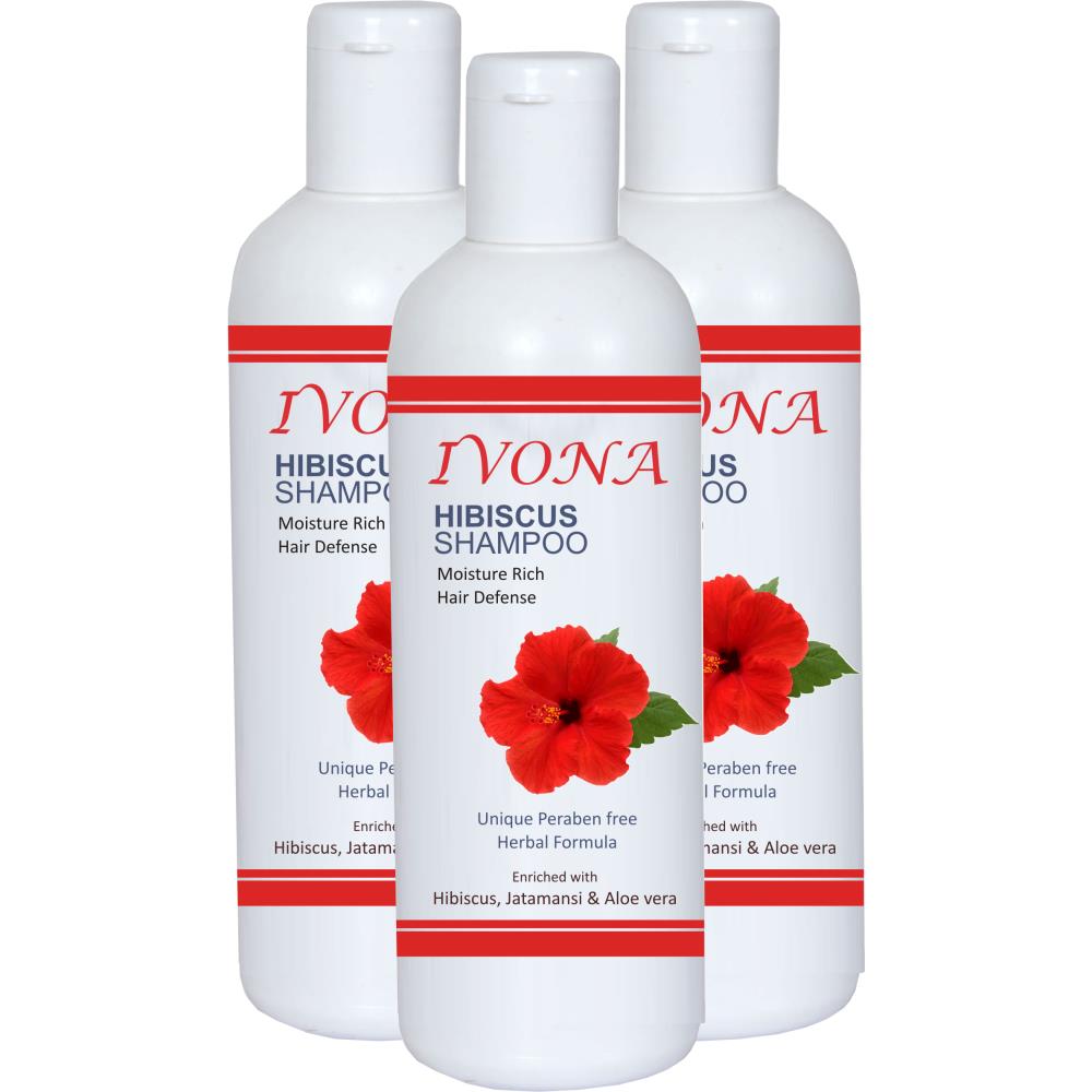 Ivona Hibiscus Shampoo (200ml, Pack of 3)