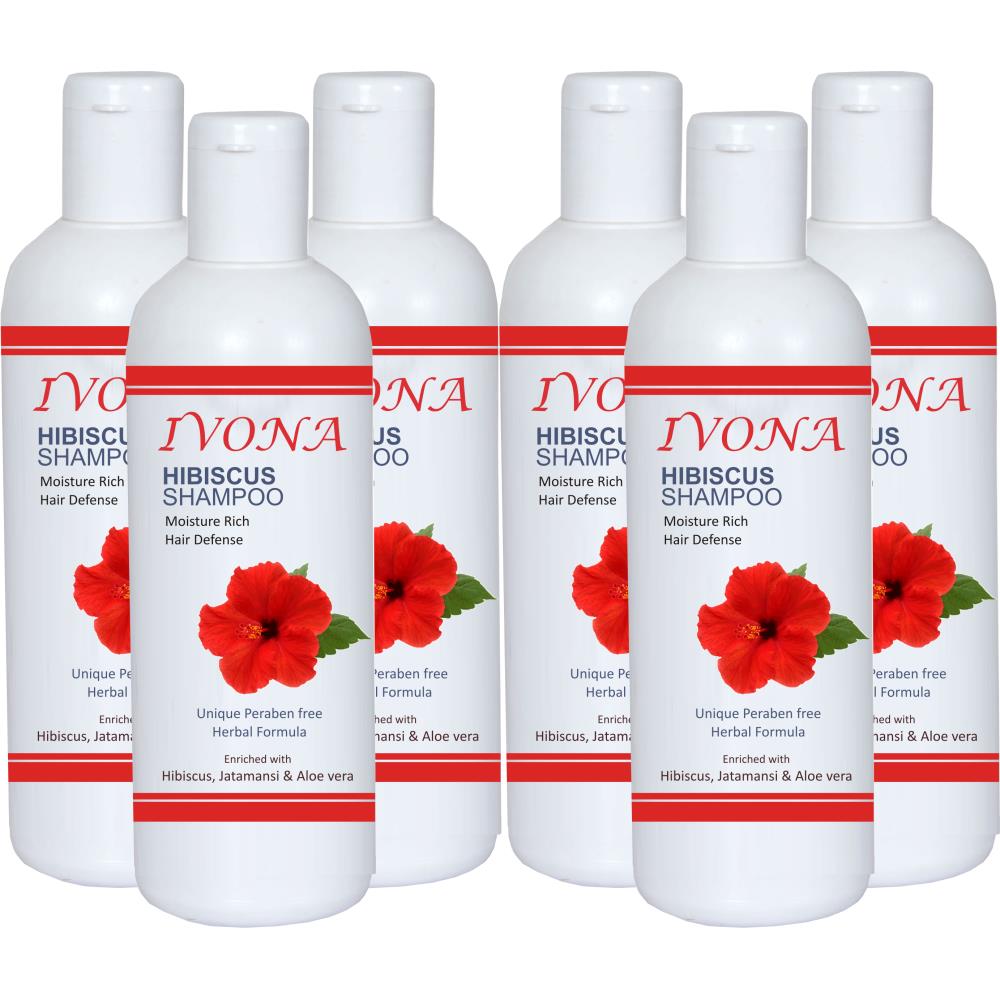 Ivona Hibiscus Shampoo (200ml, Pack of 6)