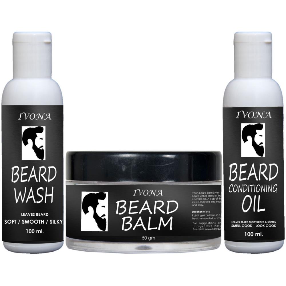 Ivona Beard Oil(100Ml) & Beard Wash(100Ml)& Beard Balm(50G) Combo Pack (1Pack) Ivona Beard Oil(100Ml) & Beard Wash(100Ml)& Beard Balm(50G) Combo Pack (1Pack)