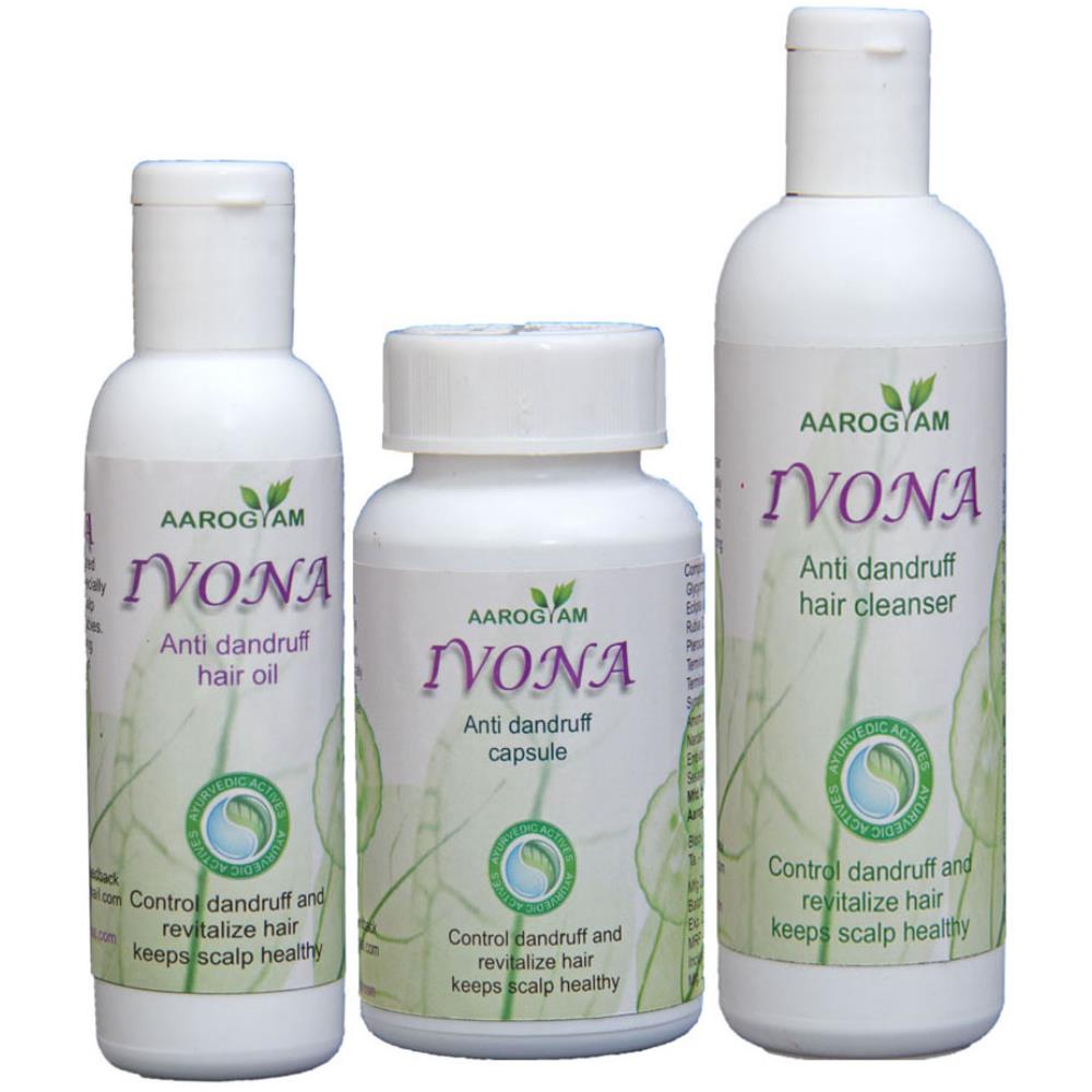 Ivona Anti Dandruff Hair Capsule(60Cap) & Anti Hair Fall Cleanser(200Ml) & Anti Hair Fall Oil(100Ml) Combo Pack (1Pack)