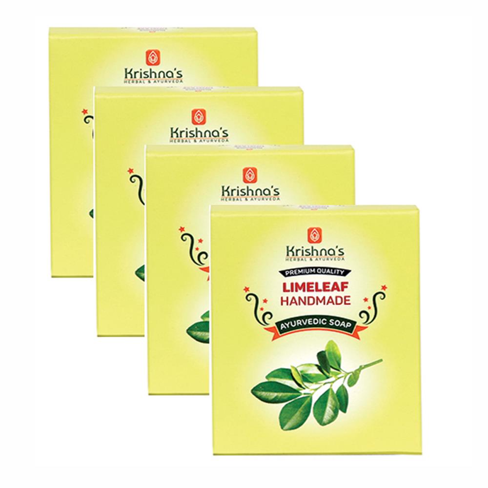 Krishna's Limeleaf Handmade Soap (100g, Pack of 4)