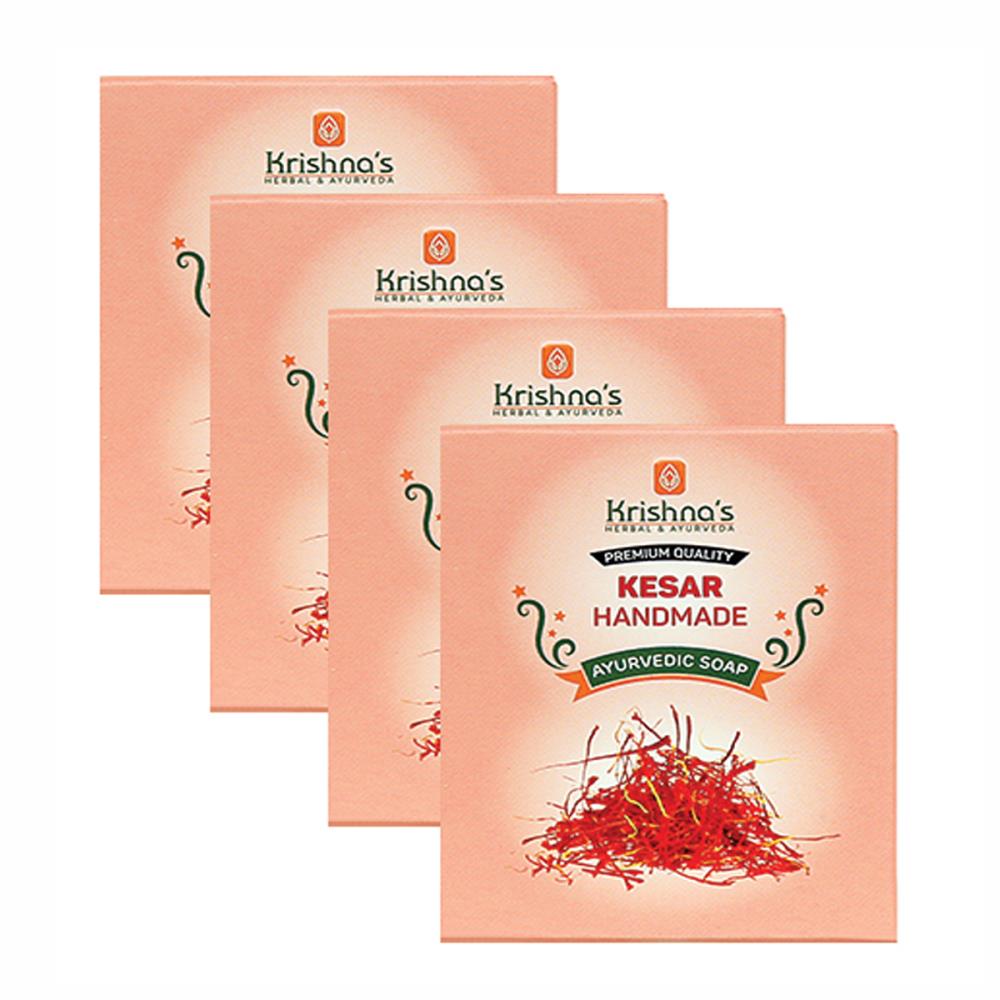 Krishna's Kesar Handmade Soap (100g, Pack of 4)