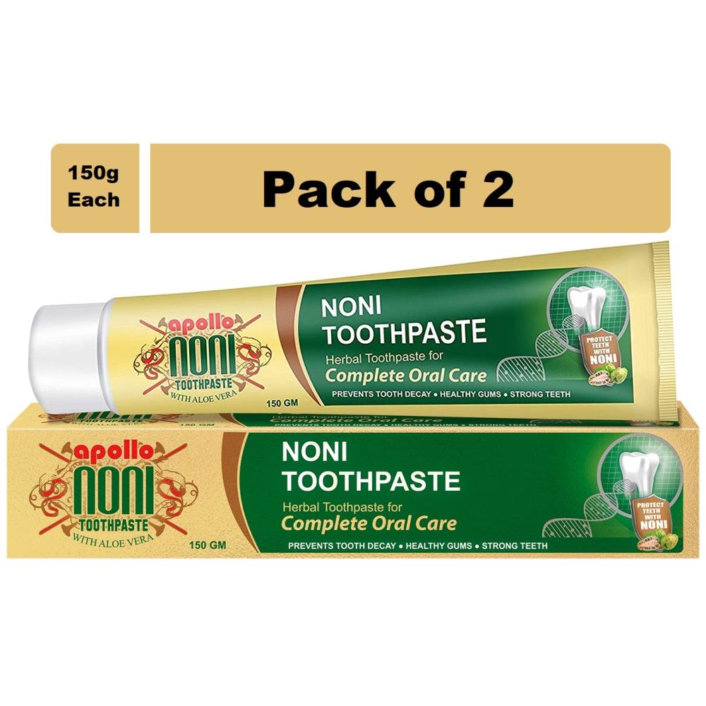 Apollo Noni Toothpaste with Aloevera (150g, Pack of 2)