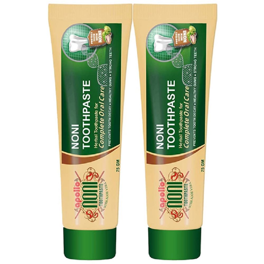 Apollo Noni Toothpaste with Aloevera (75g, Pack of 2)