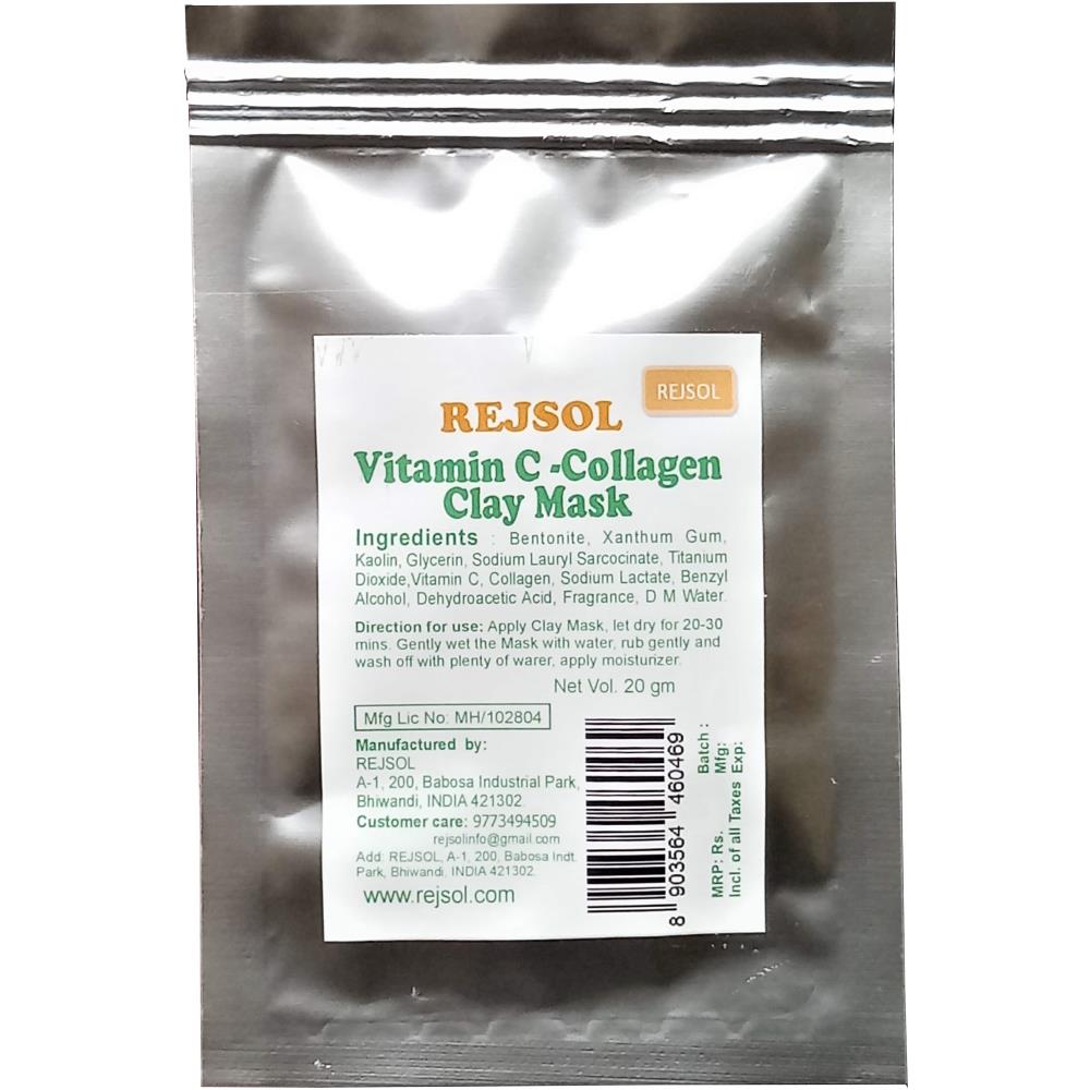 Rejsol Vitamin C- Collagen Clay Mask (20g, Pack of 10)