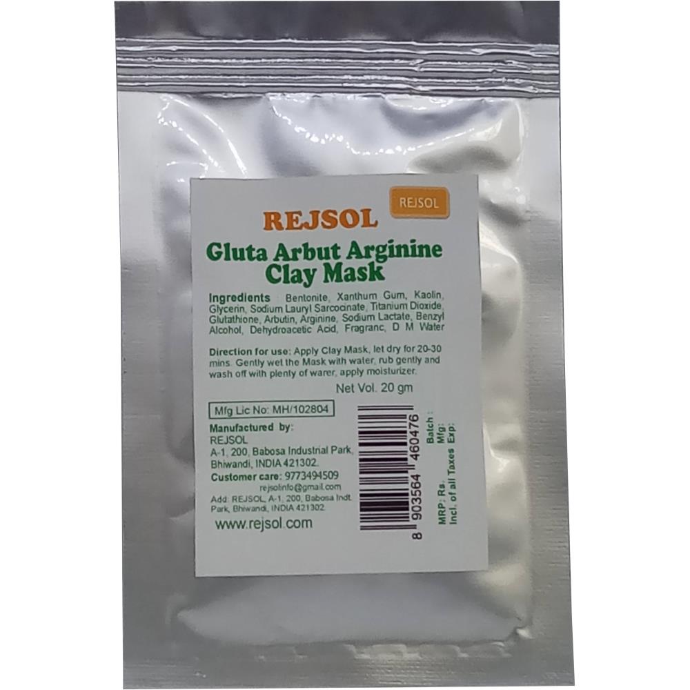 Rejsol Gluta Arbut Arginine Clay Mask (20g, Pack of 10)