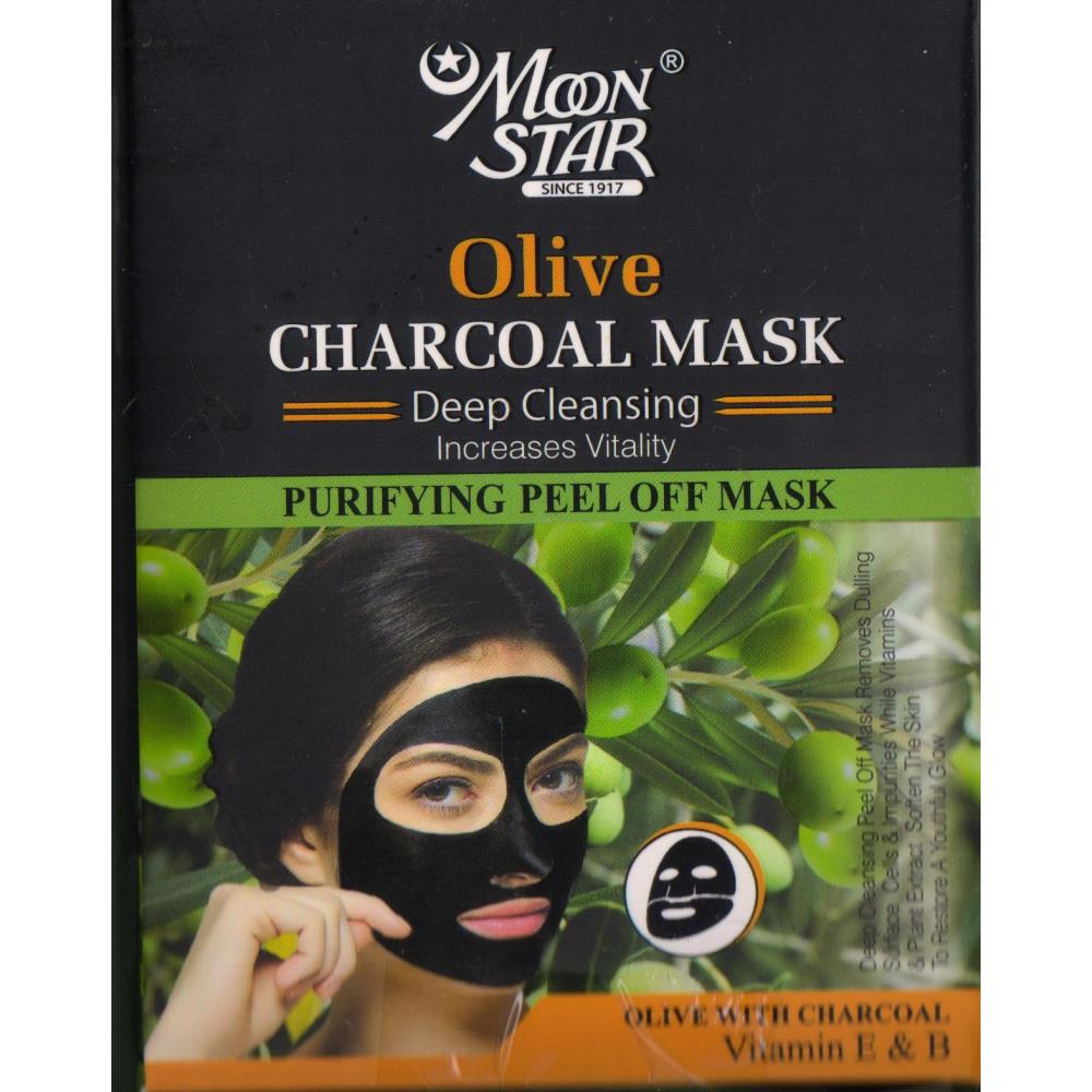 Moonstar Olive Charcoal Face Mask (20ml, Pack of 5)